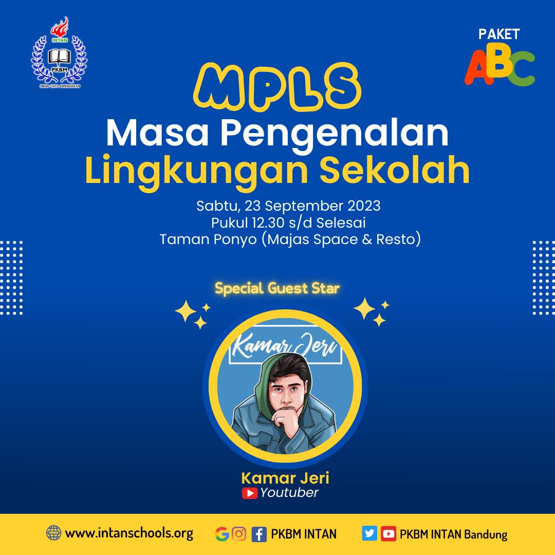 Halo teman-teman warga belajar PKBM INTAN baik itu Paket A, Paket B dan Paket C Hadiri dan sukseskan Kegiatan MPLS PKBM INTAN yang akan dilaksanakan pada hari Sabtu 23 September 2023 Ada tamu spesial loh… Kamar Jeri 🤩 Lokasi dan…