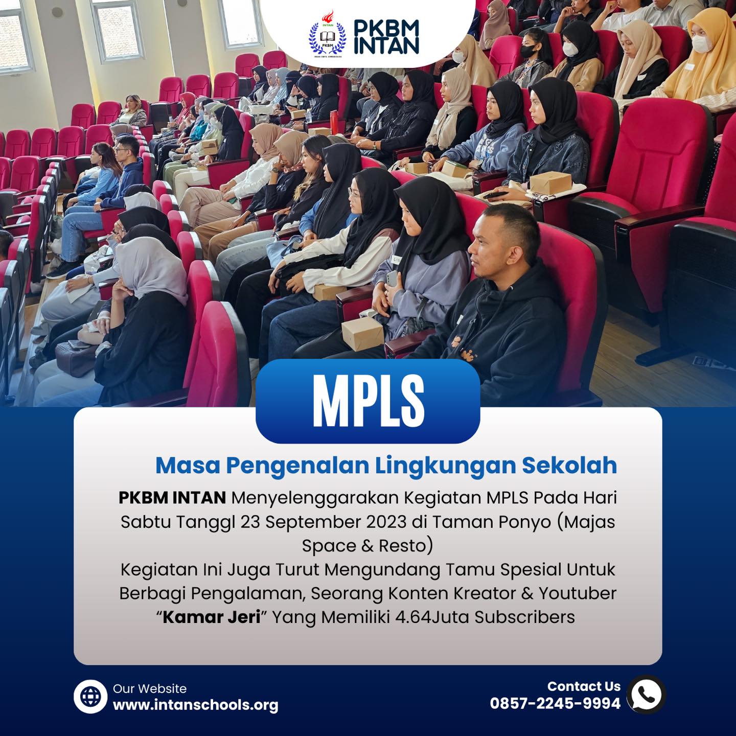 Masa Pengenalan Lingkungan Sekolah MPLS Warga Belajar PKBM INTAN Turut mengundang tamu spesial untuk sharing, seorang konten kreator dan youtuber yang memiliki 4.6juta subscribers *KAMAR JERI* Semoga bermanfaat ya teman-teman 💪