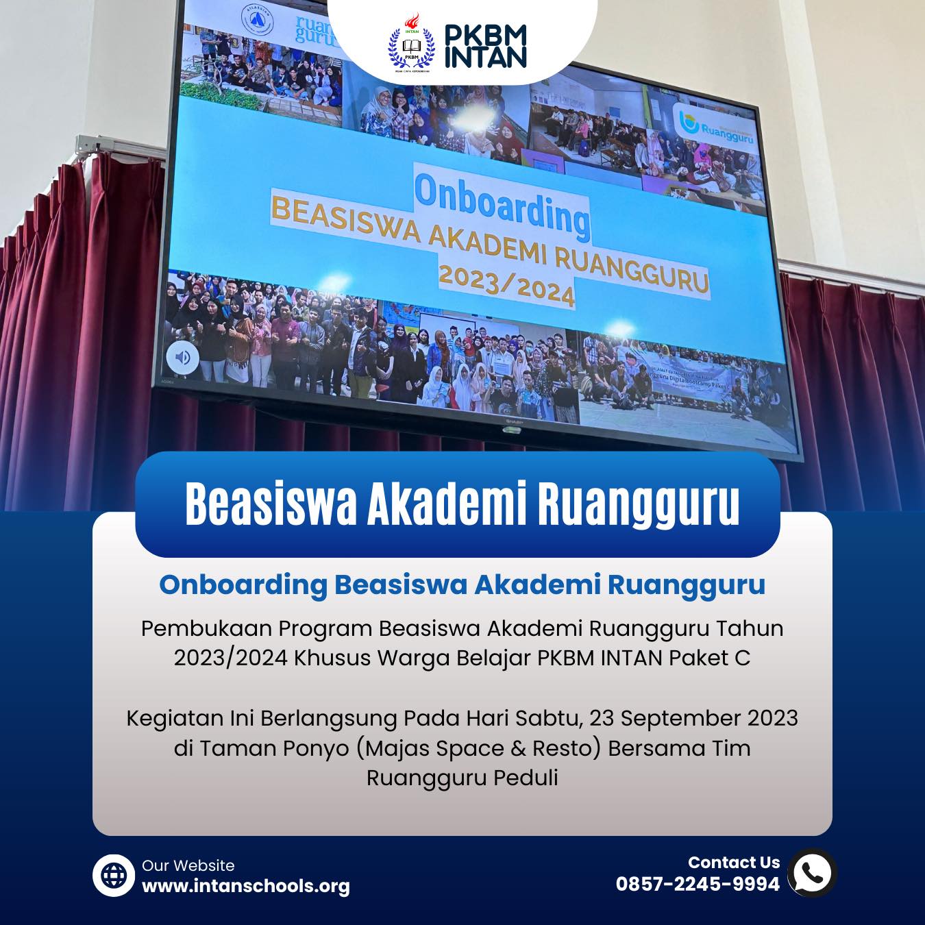 Onboarding Beasiswa Akademi Ruangguru Kegiatan pembukaan dan pembagian voucher sekaligus aktivasi Beasiswa Akademi Ruangguru Warga Belajar Paket C Tahun 2023/2024 Alhamdulillah Sudah Berjalan 5 Tahun Bersama Ruangguru 🫶